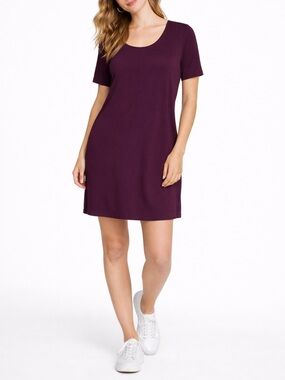 Aritzia Wilfred Free Teigen Crepe Mini Dress Womens L Flowy Minimal Purple